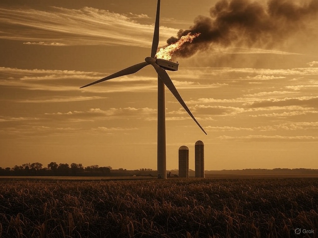 Iowa farmer sues wind company claiming crop damage from fires and debris