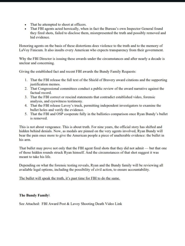 Setting the Record Straight: The ambush and murder of LaVoy Finicum